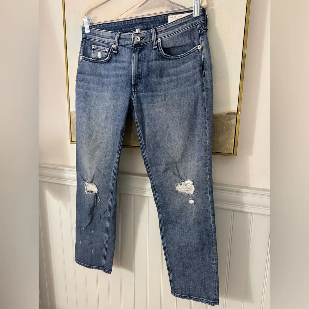 RAG & BONE Dre Low Rise Slim Boyfriend Crop Jeans Size 27 - Picture 2 of 7